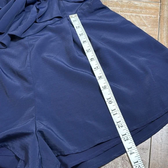 Lulu’s Inez Navy Blue Tie-Front Romper size XL - Picture 6 of 11